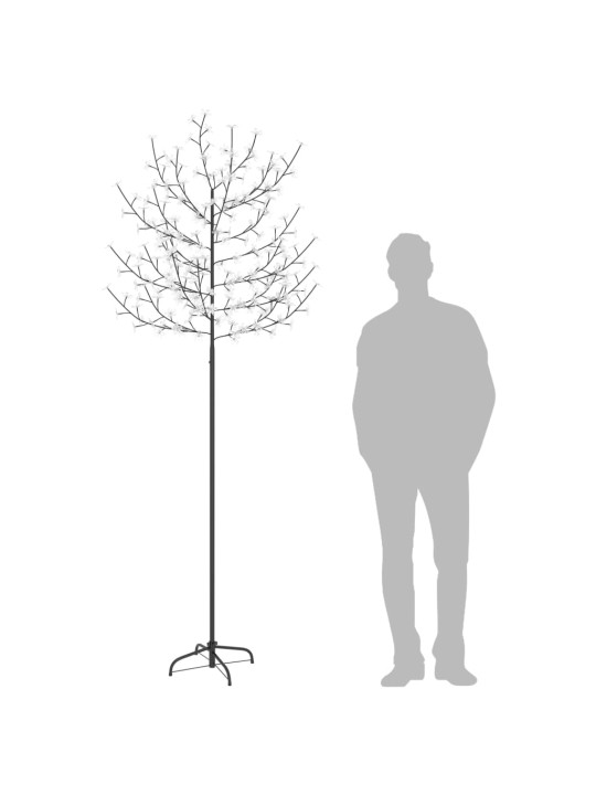 Vánoční strom 220 LED chladné bílé světlo třešňový květ 220 cm