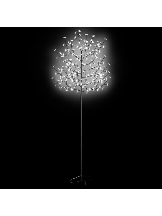 Vánoční strom 220 LED chladné bílé světlo třešňový květ 220 cm