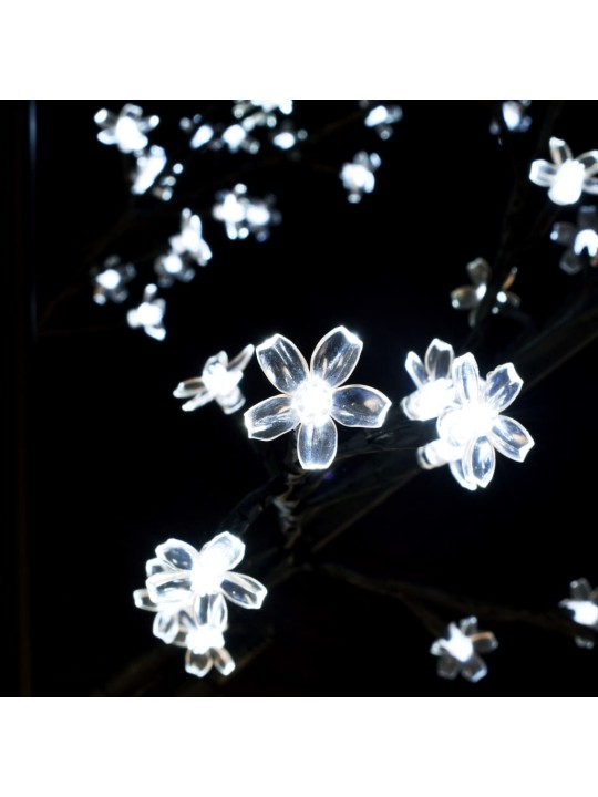 Vánoční strom 220 LED chladné bílé světlo třešňový květ 220 cm