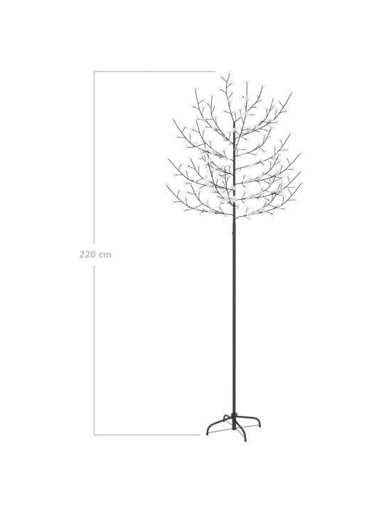 Vánoční strom 220 LED chladné bílé světlo třešňový květ 220 cm