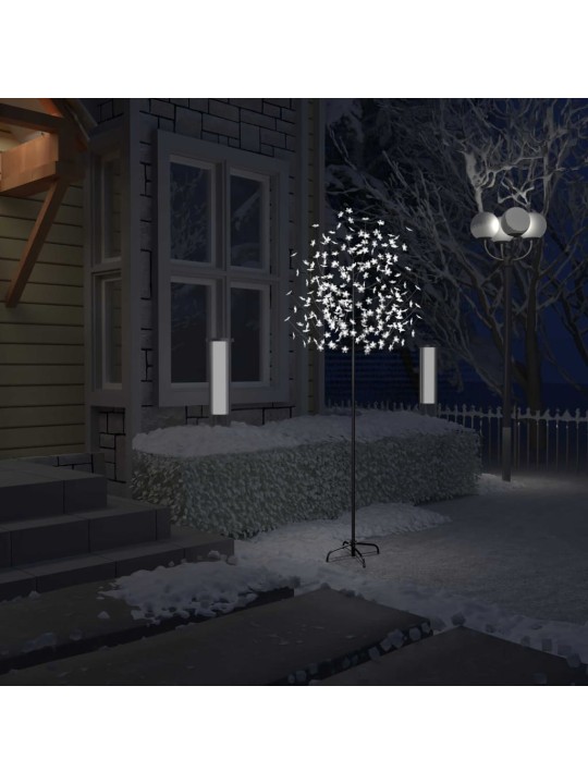 Vánoční strom 220 LED chladné bílé světlo třešňový květ 220 cm