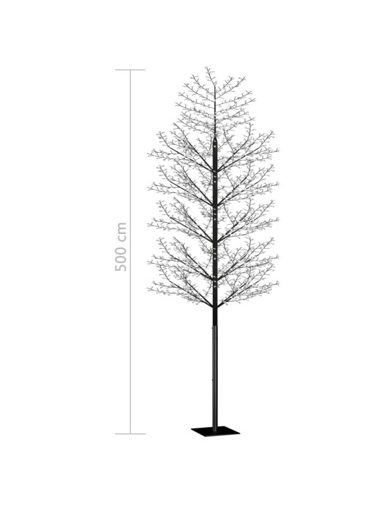 Vánoční strom 2000 LED chladné bílé světlo třešňový květ 500 cm