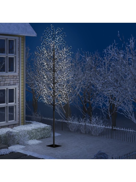 Vánoční strom 2000 LED chladné bílé světlo třešňový květ 500 cm