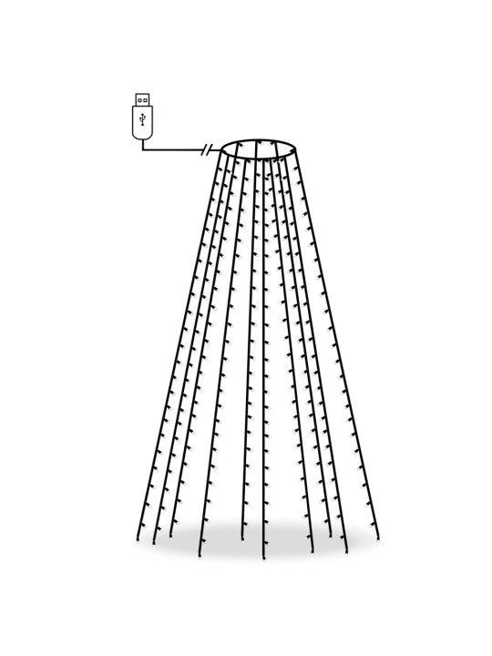 Světelná síť na vánoční stromek s 250 LED diodami 250 cm