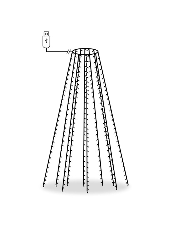 Světelná síť na vánoční stromek s 300 LED diodami 300 cm
