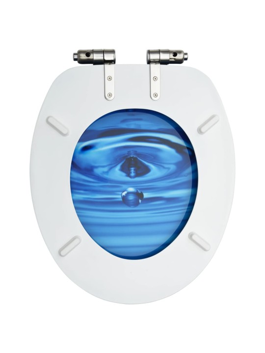 WC sedátko s funkcí pomalého sklápění MDF modré vodní kapka