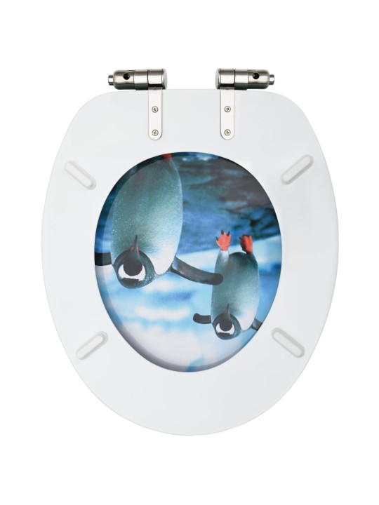 WC sedátko s funkcí pomalého sklápění MDF motiv tučňáků