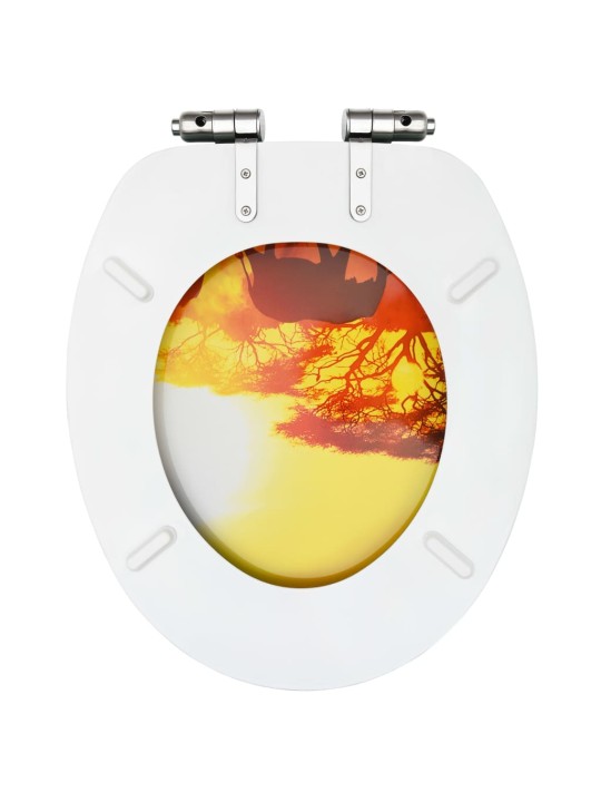 WC sedátko s funkcí pomalého sklápění MDF motiv savany