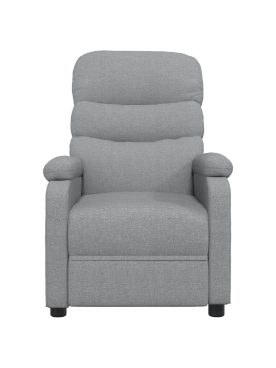 Masážní křeslo světle šedé textil