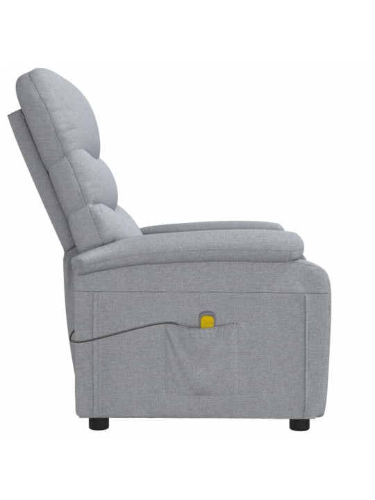 Masážní křeslo světle šedé textil