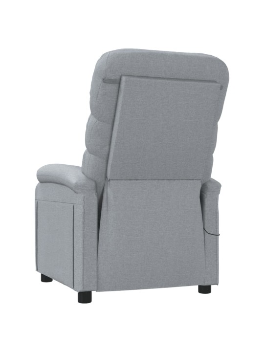 Masážní křeslo světle šedé textil