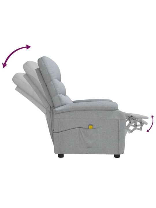Masážní křeslo světle šedé textil