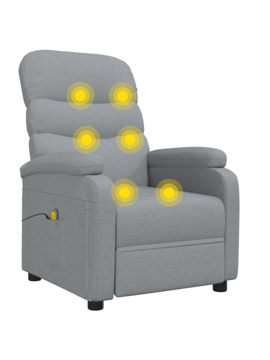 Masážní křeslo světle šedé textil