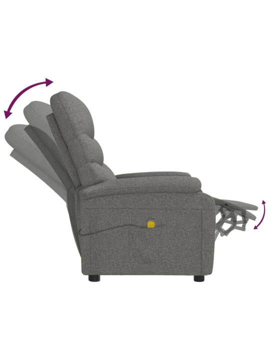 Masážní křeslo tmavě šedé textil