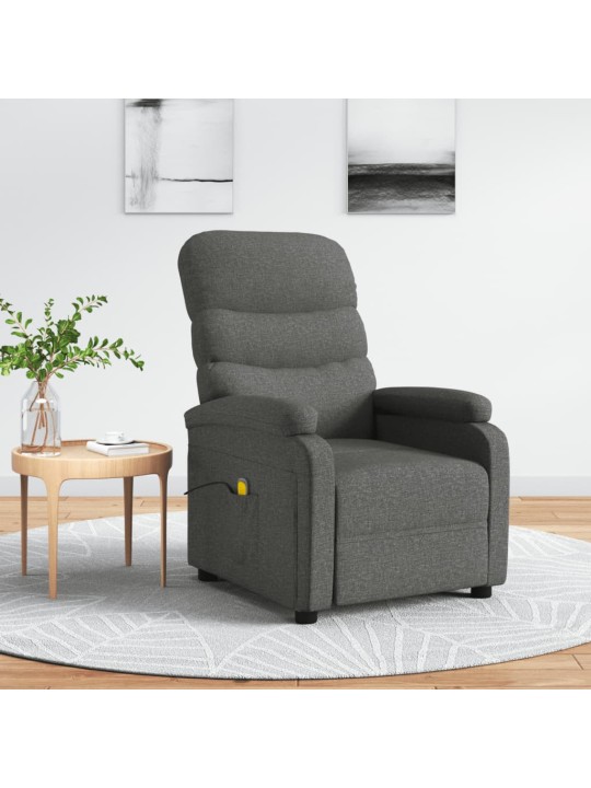 Masážní křeslo tmavě šedé textil
