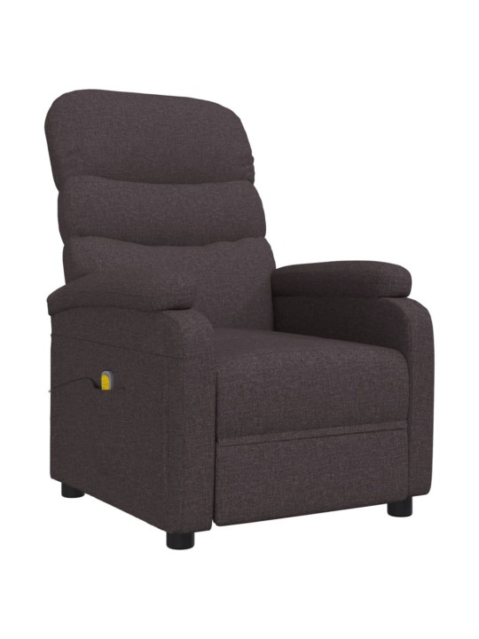 Masážní křeslo tmavě hnědé textil