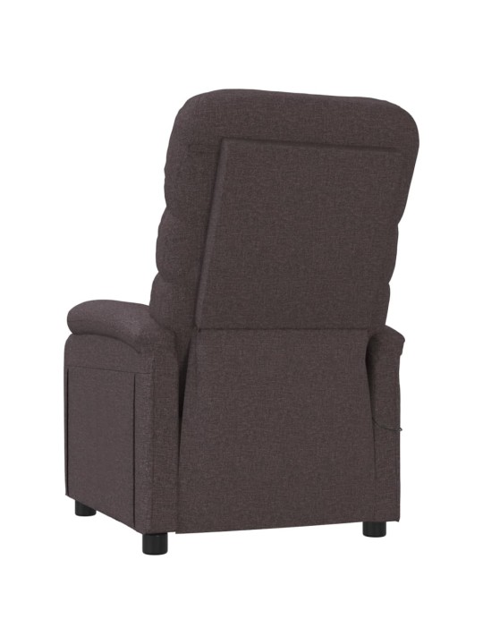 Masážní křeslo tmavě hnědé textil