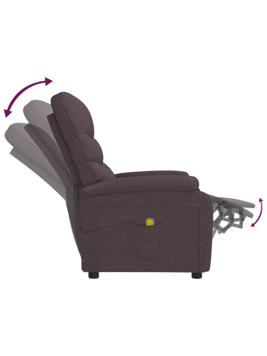 Masážní křeslo tmavě hnědé textil