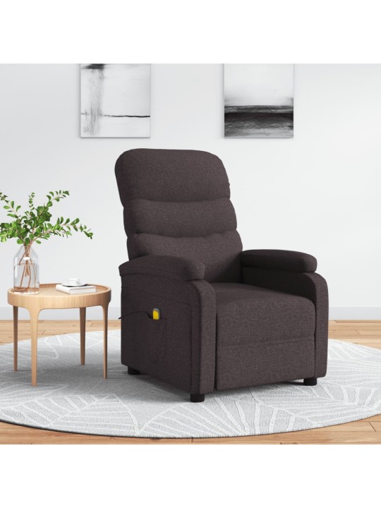 Masážní křeslo tmavě hnědé textil
