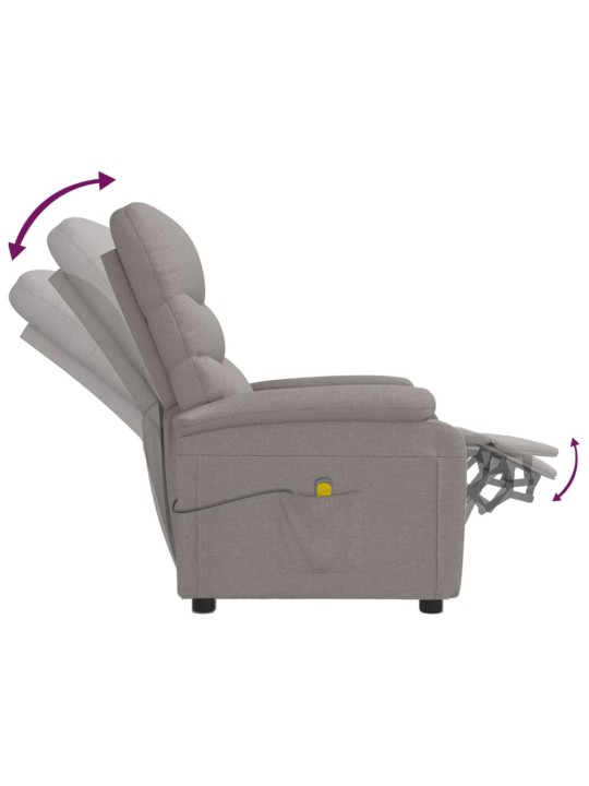 Masážní křeslo taupe textil