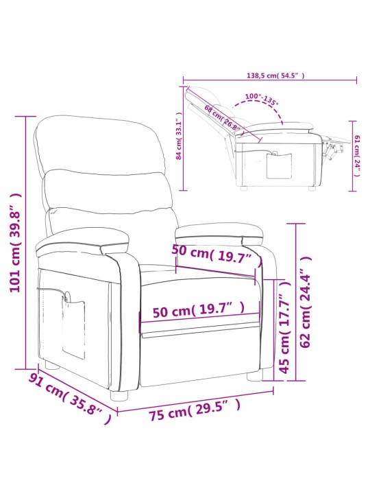 Masážní křeslo taupe textil