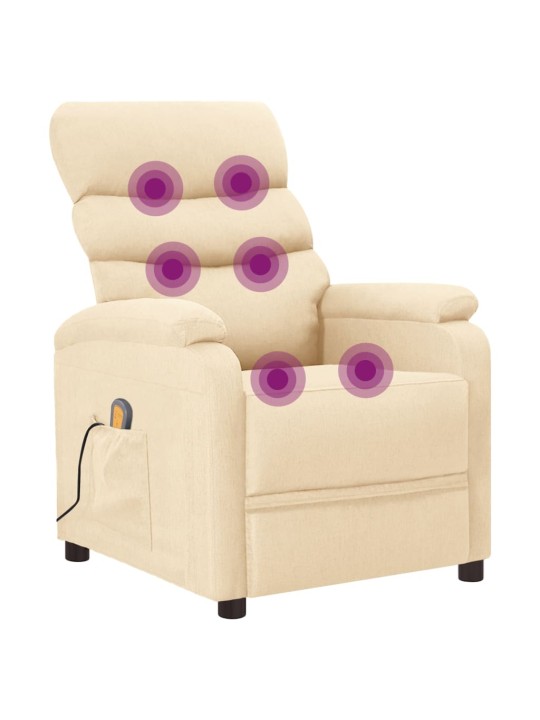 Masážní křeslo krémové textil