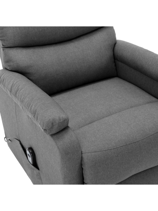 Zvedací křeslo světle šedé textil