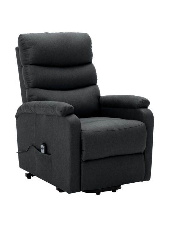 Zvedací křeslo tmavě šedé textil