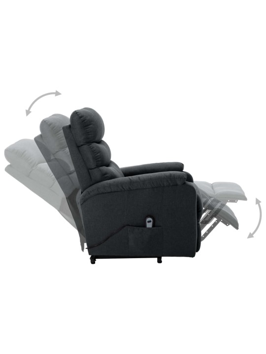 Zvedací křeslo tmavě šedé textil