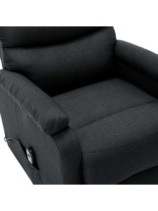 Zvedací křeslo tmavě šedé textil