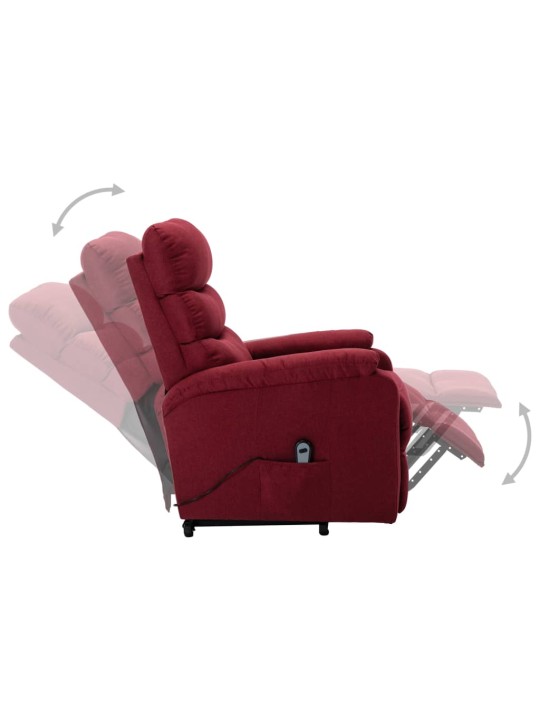 Zvedací křeslo vínové textil