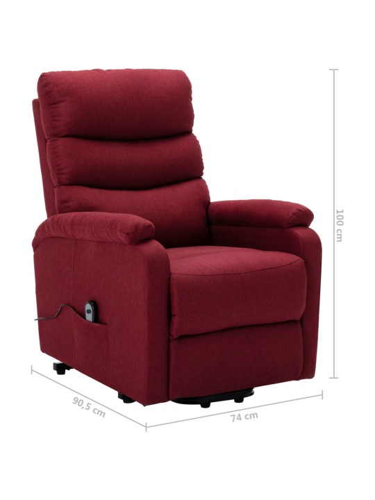 Zvedací křeslo vínové textil