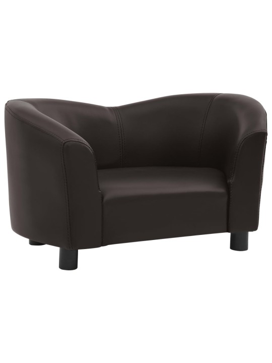 Pohovka pro psy hnědá 67 x 41 x 39 cm umělá kůže