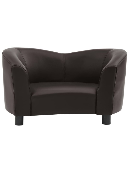Pohovka pro psy hnědá 67 x 41 x 39 cm umělá kůže