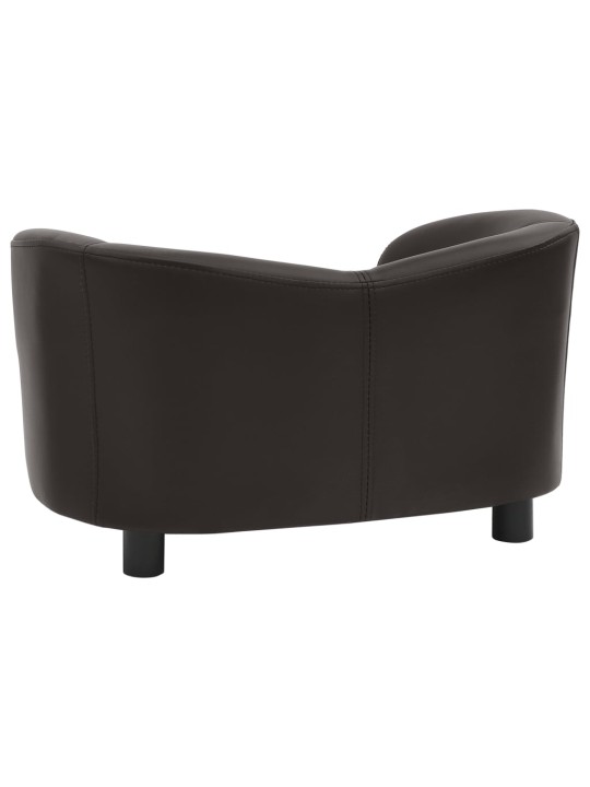 Pohovka pro psy hnědá 67 x 41 x 39 cm umělá kůže