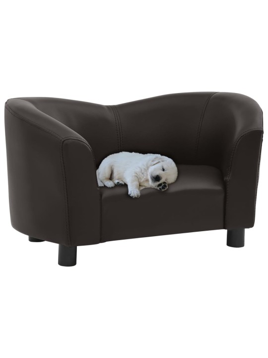 Pohovka pro psy hnědá 67 x 41 x 39 cm umělá kůže
