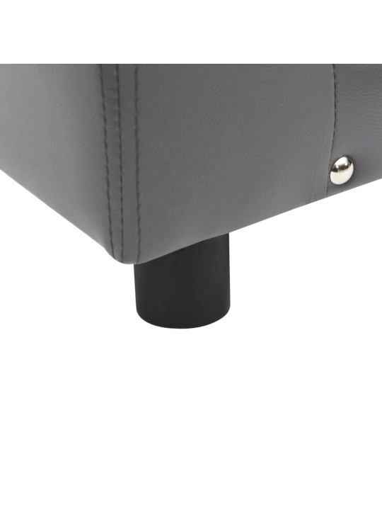 Pohovka pro psy šedá 81 x 43 x 31 cm plyš a umělá kůže