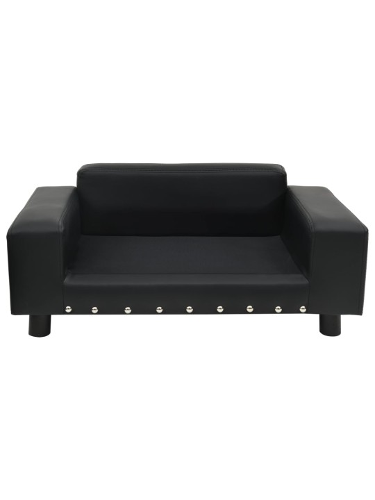 Pohovka pro psy černá 81 x 43 x 31 cm plyš a umělá kůže