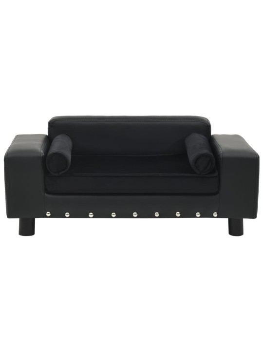 Pohovka pro psy černá 81 x 43 x 31 cm plyš a umělá kůže