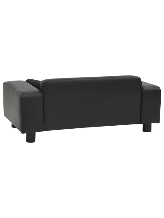 Pohovka pro psy černá 81 x 43 x 31 cm plyš a umělá kůže