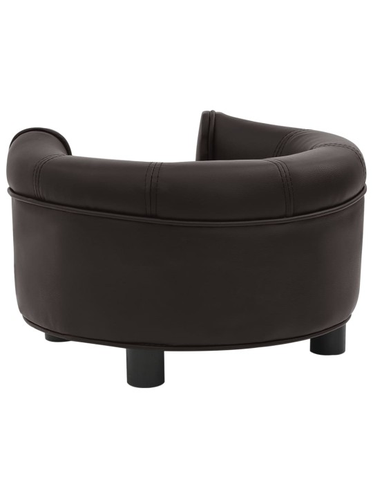 Pohovka pro psy hnědá 48 x 48 x 32 cm plyš a umělá kůže