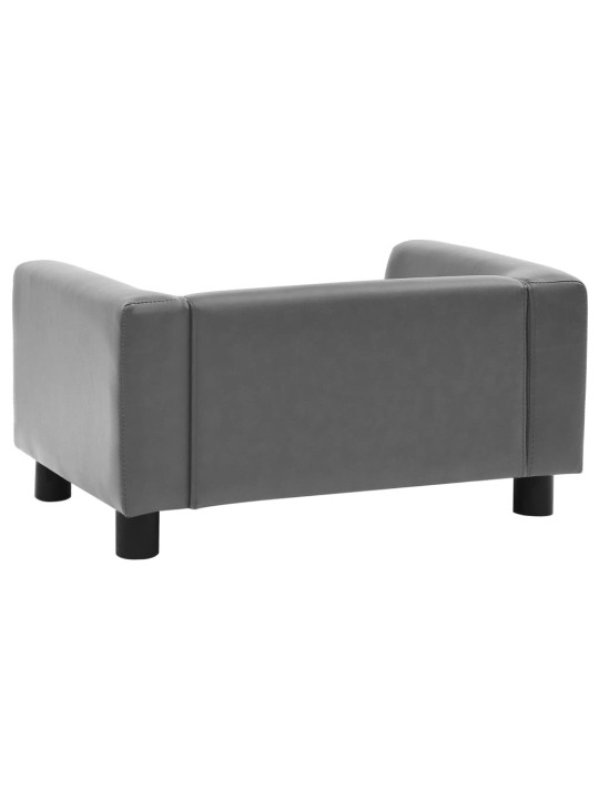 Pohovka pro psy šedá 60 x 43 x 30 cm plyš a umělá kůže