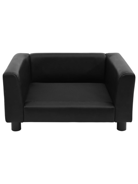 Pohovka pro psy černá 60 x 43 x 30 cm plyš a umělá kůže