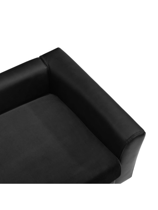 Pohovka pro psy černá 60 x 43 x 30 cm plyš a umělá kůže
