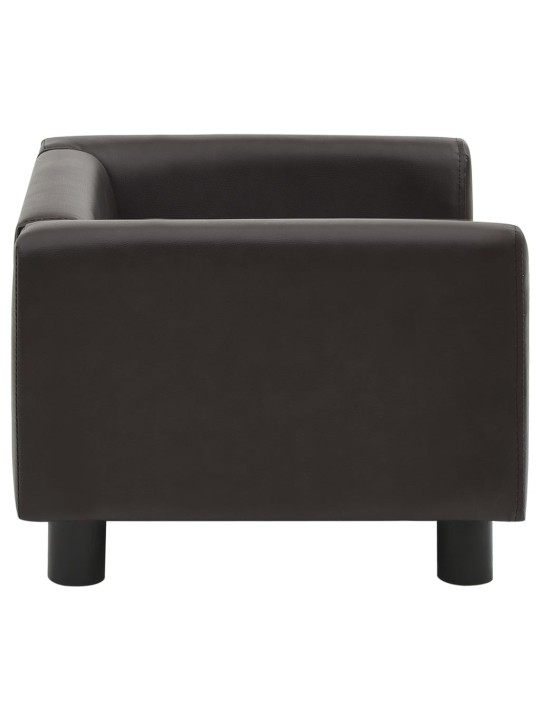 Pohovka pro psy hnědá 60 x 43 x 30 cm plyš a umělá kůže