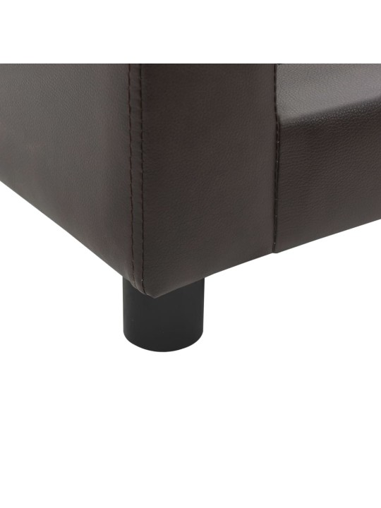 Pohovka pro psy hnědá 60 x 43 x 30 cm plyš a umělá kůže