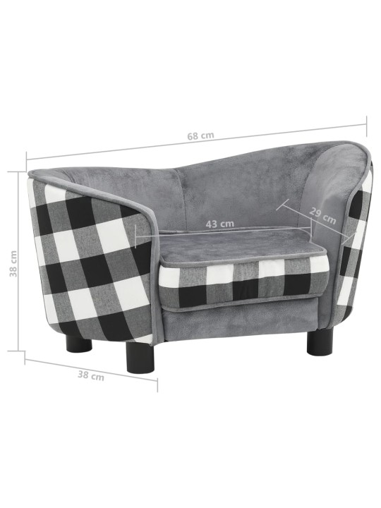 Pohovka pro psy šedá 68 x 38 x 38 cm plyš