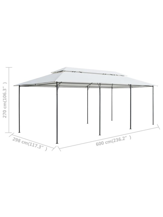Zahradní altán 600 x 298 x 270 cm bílý 180 g/m²