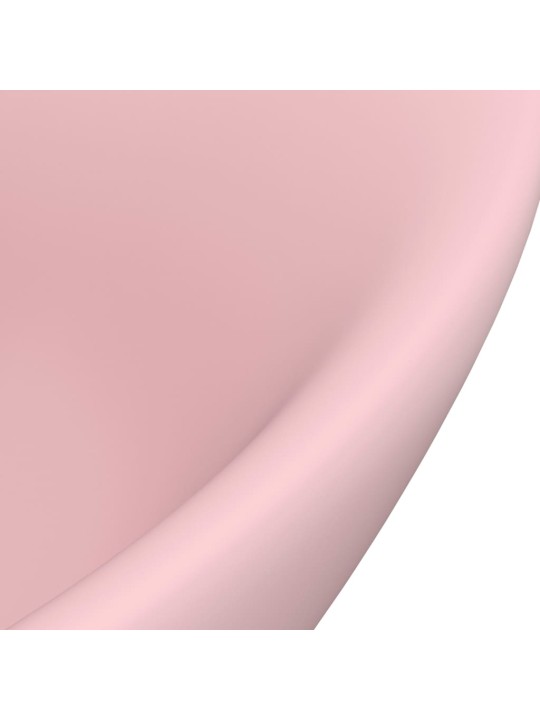 Luxusní umyvadlo přepad oválné matné růžové 58,5x39 cm keramika