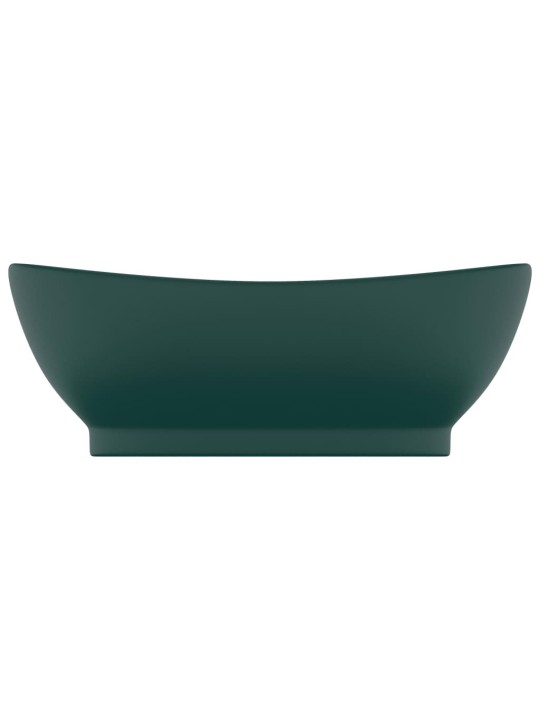 Luxusní umyvadlo přepad oválné tmavě zelené 58,5x39 cm keramika